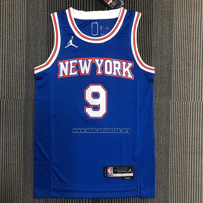 Camiseta New York Knicks RJ Barrett NO 9 Statement 2020-21 Azul
